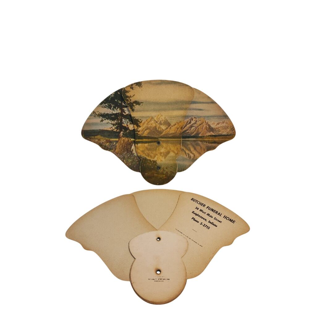 1950s Butcher Funeral Home Knightstown Indiana Advertising Fan Macabre